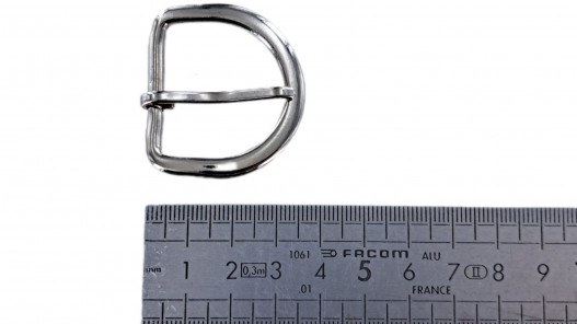 Boucle de ceinture demi-rond nickelé - 30mm - ceinture - bouclerie - accessoires - cuirenStock