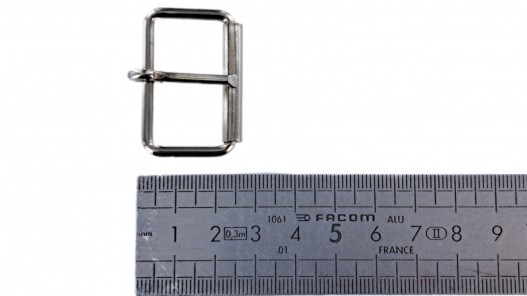 Boucle de ceinture rectangulaire rouleau - nickelé - 30mm - ceinture - bouclerie - accessoires - cuirenstock