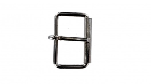 Boucle de ceinture rectangulaire rouleau - nickelé - 30mm - ceinture - bouclerie - accessoires - cuir en stock