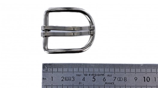 Boucle de ceinture carrée double ardiloon - nickelé - 35mm - ceinture - bouclerie - accessoires - Cuir en stock