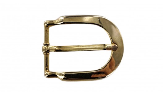Boucle de ceinture rectangulaire arrondie - laiton clair - 35mm - ceinture - bouclerie - accessoires - cuir en stock