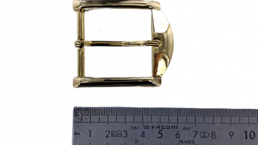 Boucle de ceinture carrée - laiton clair - 35mm - ceinture - bouclerie - accessoires - Cuir en stock