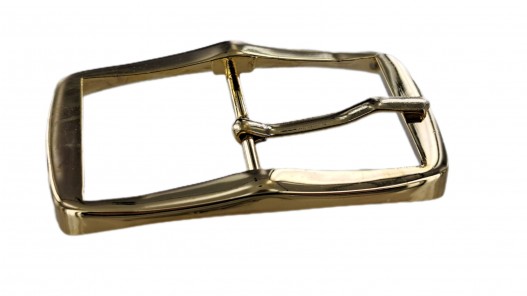 Grande boucle de ceinture rectangulaire moulée laiton clair - 35 mm - bouclerie - ceinture - Cuir en Stock