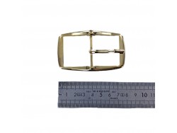 Grande boucle de ceinture rectangulaire moulée laiton clair - 35 mm - bouclerie - ceinture - cuirenstock