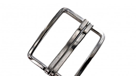 Grande boucle de ceinture rectangulaire - double ardillon nickelé - 40 mm - ceintures - bouclerie - cuirenstock