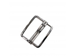 Grande boucle de ceinture rectangulaire - double ardillon nickelé - 40 mm - ceintures - bouclerie - cuirenstock