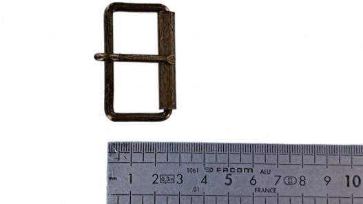 boucle de ceinture rectangulaire - rouleau - bronze - 40 mm - ceintures - bouclerie - Cuir en stock