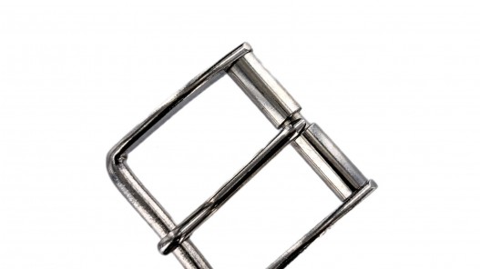 Boucle de ceinture carrée effet rouleau - nickelé - 40 mm - ceintures - bouclerie - cuirenstock