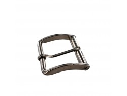 Boucle de ceinture carrée effet rouleau - nickelé - 40 mm - ceintures - bouclerie - Cuir en stock