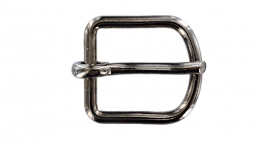 Grande boucle rectangulaire arrondie - nickelé - 45 mm - ceintures - bouclerie - cuir en stock