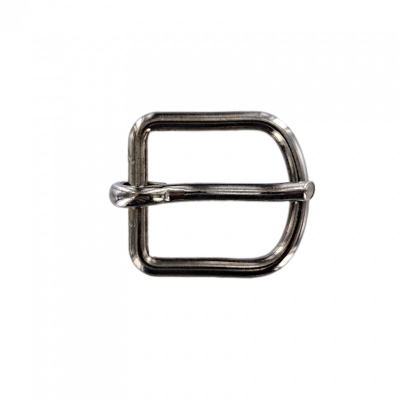 Grande boucle rectangulaire arrondie - nickelé - 45 mm - ceintures - bouclerie - cuir en stock