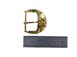Grande boucle de ceinture demi-lune effet froissé laiton - bronze - 50 mm - ceintures - bouclerie - Cuirenstock