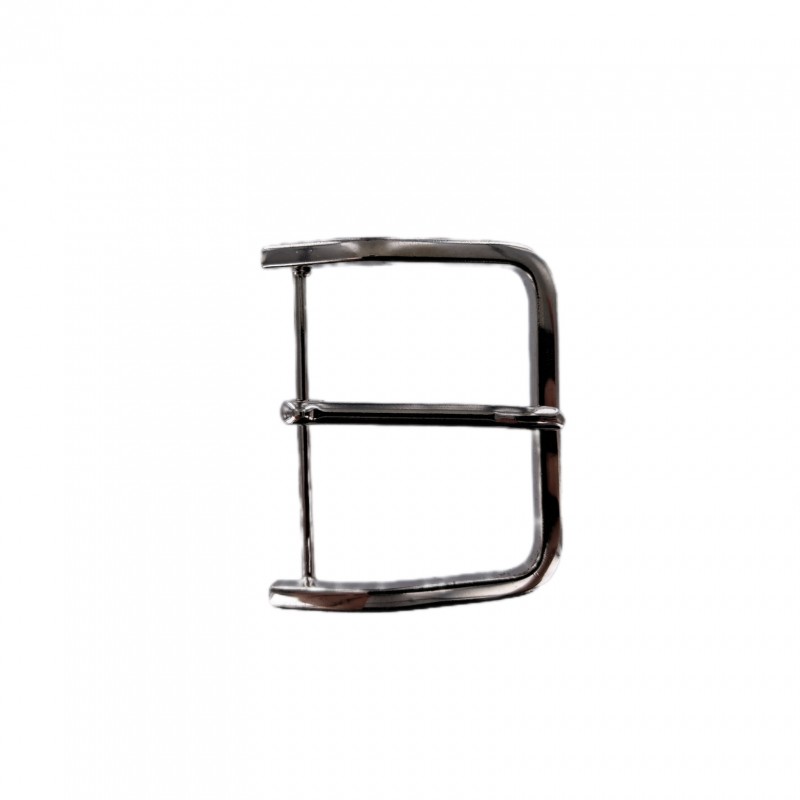 Grande boucle de ceinture rectangulaire courbée - nickelé - 60 mm - ceintures - bouclerie - cuir en stock