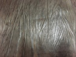 Peau de cuir de mouton effet plissé - Brun