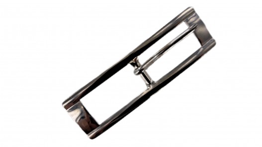 Boucle de ceinture rectangulaire plate - nickelé - 15 mm - ceinture - bouclerie - accessoires - cuirenstock