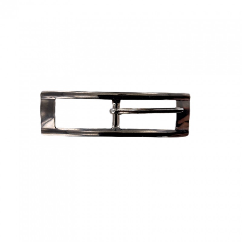 Boucle de ceinture rectangulaire plate - nickelé - 15 mm - ceinture - bouclerie - accessoires - cuir en stock