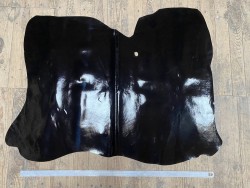 Peau de cuir de vachette vernis noir - maroquinerie - Cuir en Stock