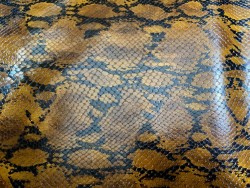 Bande de cuir de veau grain serpent brun caramel - maroquinerie - Cuirenstock