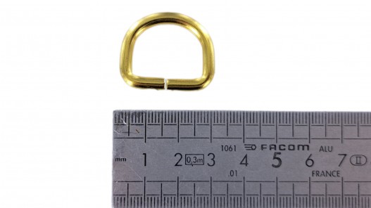 Anneau demi-ronds doré - 20mm - anneau brisé - cuirenstock