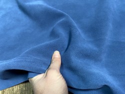 Peau de veau velours bleu jeans - Maroquinerie - cuir en stock