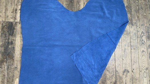 Peau de veau velours bleu jeans - Maroquinerie - Cuirenstock