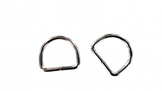 Anneau demi-ronds nickelé - 18mm - anneau brisé - Cuir en stock