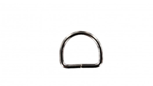 Anneau demi-ronds nickelé - 18mm - anneau brisé - Cuirenstock
