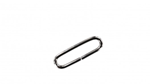 Passant rectangulaire nickelé - 25mm - anneau brisé - Cuirenstock