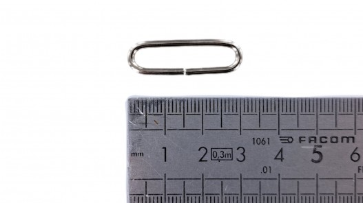 Passant rectangulaire nickelé - 25mm - anneau brisé - cuir en stock