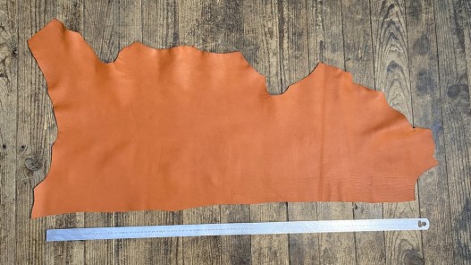 Demi-peau de cuir de mouton orange - maroquinerie - Cuirenstock
