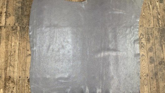 Peau de veau velours motif pied de poule pailleté - gris perle - Maroquinerie - cuir en stock