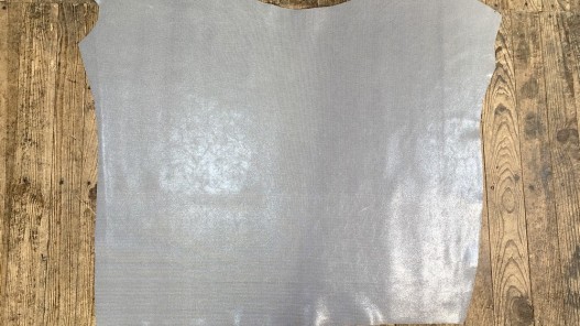 Peau de veau velours motif pied de poule pailleté - blanc - Maroquinerie - cuir en stock
