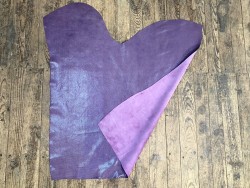 Peau de veau velours motif pied de poule pailleté - violet parme - Maroquinerie - cuirenstock