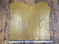 Peau de veau velours motif pied de poule pailleté - jaune - Maroquinerie - cuir en stock
