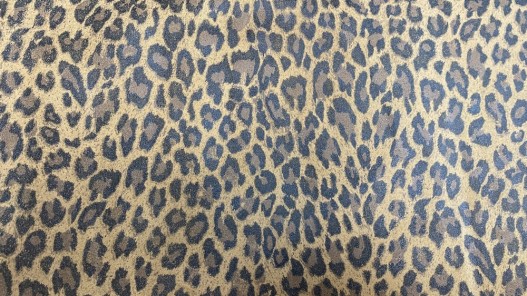 Demi-peau de cuir de veau velours façon léopard - maroquinerie - Cuir en Stock
