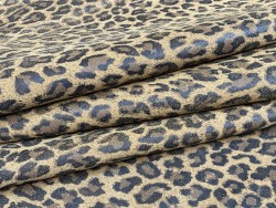 Demi-peau de cuir de veau velours façon léopard - maroquinerie - cuirenstock