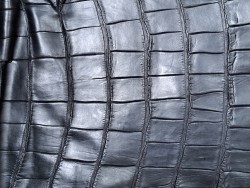 Cuir de crocodile véritable noir mat maroquinerie bijoux Cuir en Stock