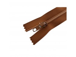 Fermeture Eclair® - camel - zip nylon non séparable - 25 cm - Cuir en Stock