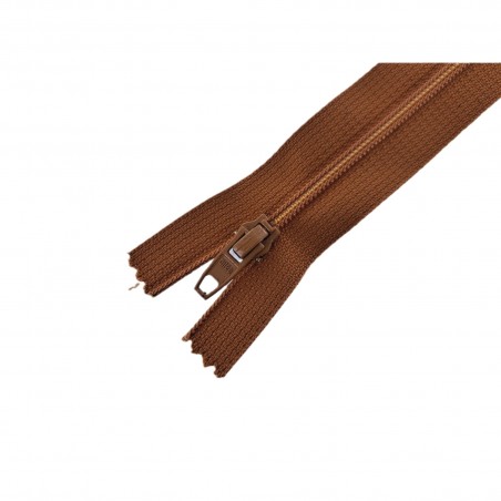 Fermeture Eclair® - camel - zip nylon non séparable - 25 cm - cuirenstock - Cuir en Stock