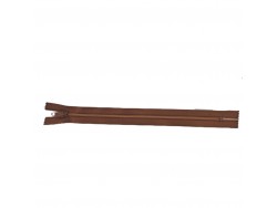 Fermeture Eclair® - camel - zip nylon non séparable - 25 cm - cuir en stock