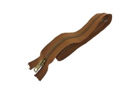 Fermeture Eclair® - camel - zip métal doré séparable - 64 cm - cuirenstock