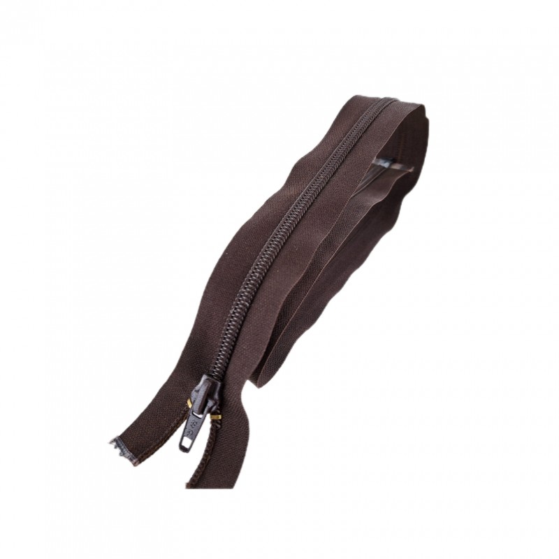 Fermeture Eclair® - marron chocolat - zip nylon séparable - 64 cm - cuirenstock