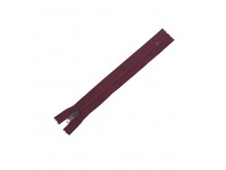 Fermeture Eclair® - bordeaux - zip nylon non séparable - 17.5 cm - cuir en stock