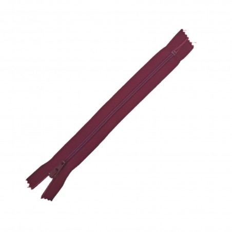 Fermeture Eclair® - bordeaux - zip nylon non séparable - 18 cm - Cuirenstock