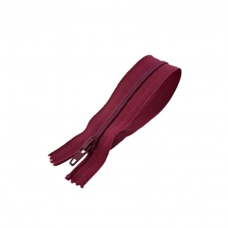 Fermeture Eclair® - bordeaux - zip nylon non séparable - 18 cm - cuirenstock