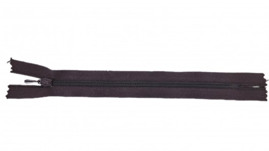 Fermeture Eclair® - marron - zip nylon non séparable - 17.5 cm - cuir en stock