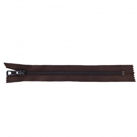 Fermeture Eclair® - marron - zip nylon non séparable - 20 cm - Cuirenstock