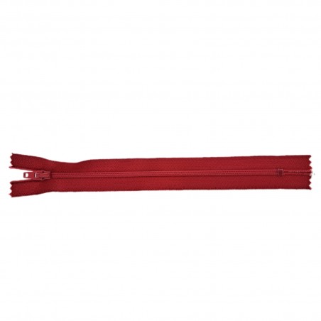 Fermeture Eclair® - rouge - zip nylon non séparable - 18 cm - cuir en stock