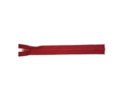 Fermeture Eclair® - rouge - zip nylon non séparable - 18 cm - cuir en stock