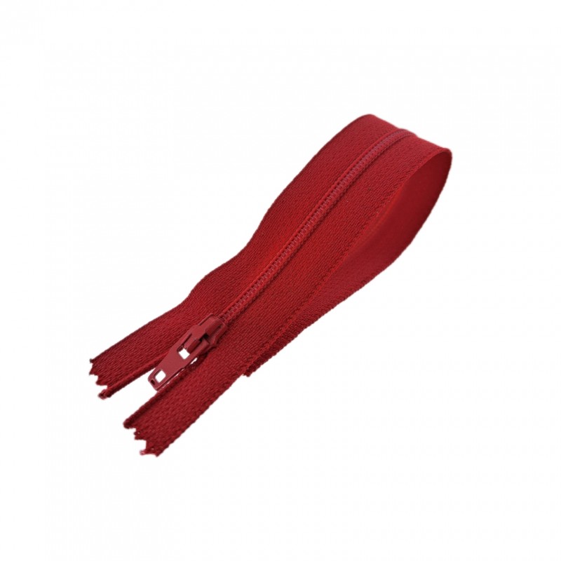 Fermeture Eclair® - rouge - zip nylon non séparable - 18 cm - cuirenstock